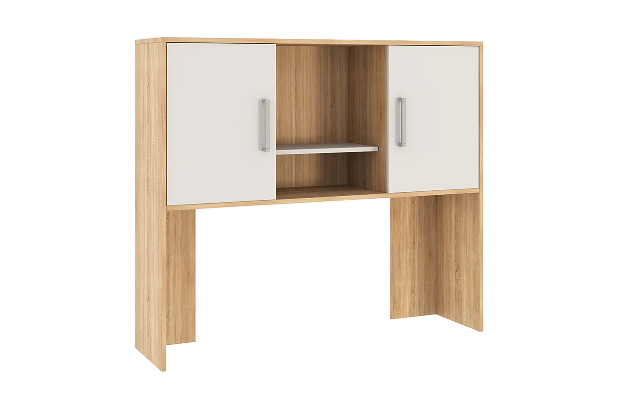 Надстройка стола компьютерного 1200 Лайт-2 дуб сонома/белый в Челябинске - chelyabinsk.mebel-tymen.ru | фото