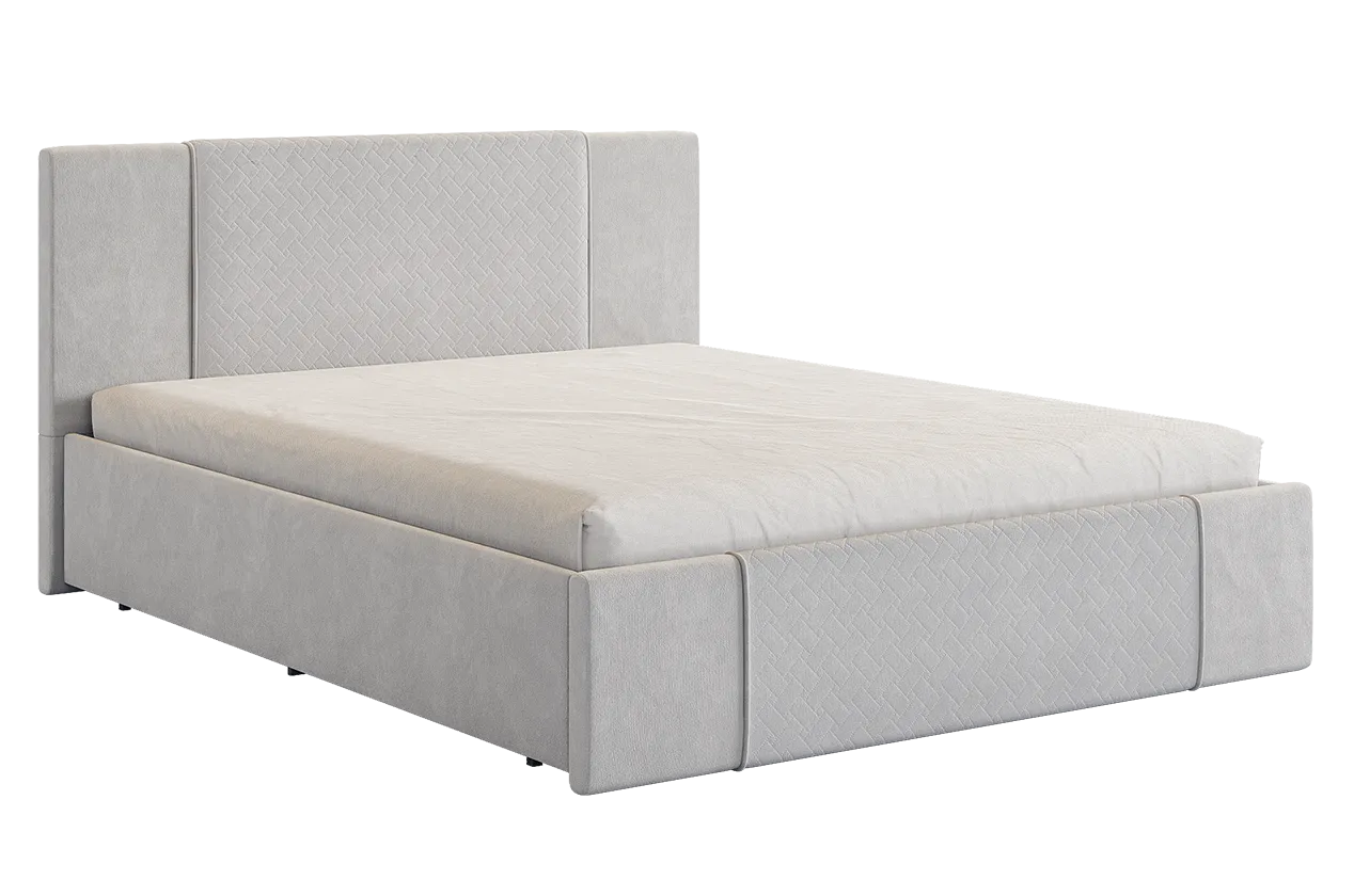 Кровать с основанием Хлоя 160х200 см галька (велюр) в Челябинске - chelyabinsk.mebel-tymen.ru | фото