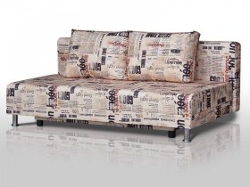 Диван Комфорт Лайт без подлокотников 2 подушки принт Газета в Челябинске - chelyabinsk.mebel-tymen.ru | фото