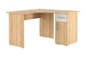 Стол компьютерный 1200 угловой Лайт-1 дуб сонома/белый в Челябинске - chelyabinsk.mebel-tymen.ru | фото