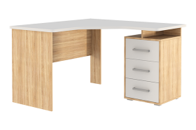 Стол компьютерный 1200 угловой Лайт-2 дуб сонома/белый в Челябинске - chelyabinsk.mebel-tymen.ru | фото