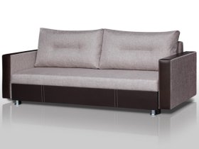 Диван Комфорт с прямыми подлокотниками кемел/кожзам в Челябинске - chelyabinsk.mebel-tymen.ru | фото