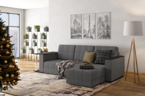 Диван АТЛАНТ угловой со столиком Neo 26 графит темно-серый в Челябинске - chelyabinsk.mebel-tymen.ru | фото