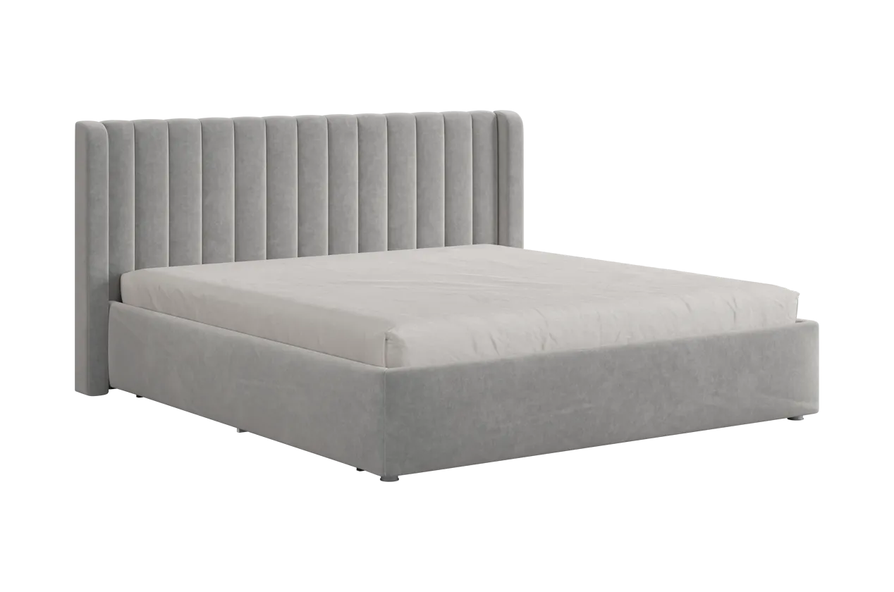 Кровать (каркас) Ева 180х200 см галька (велюр) в Челябинске - chelyabinsk.mebel-tymen.ru | фото