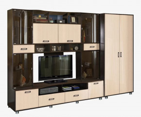 Гостиная Аллегро, вариант 4, венге Linum/дуб белфорт в Челябинске - chelyabinsk.mebel-tymen.ru | фото