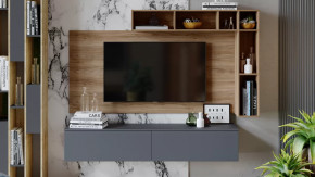 Гостиная «Порто» №1 Яблоня Беллуно, Графит софт в Челябинске - chelyabinsk.mebel-tymen.ru | фото