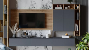 Гостиная «Порто» №6 Яблоня Беллуно, Графит софт в Челябинске - chelyabinsk.mebel-tymen.ru | фото