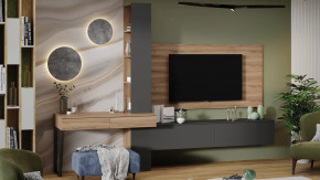 Гостиная «Порто» №8 Яблоня Беллуно, Графит софт в Челябинске - chelyabinsk.mebel-tymen.ru | фото