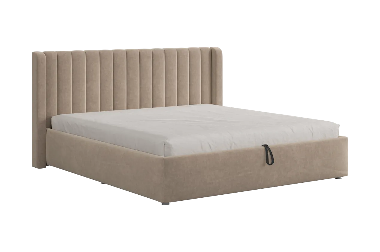 Кровать (каркас) Ева 180х200 см капучино (велюр) в Челябинске - chelyabinsk.mebel-tymen.ru | фото