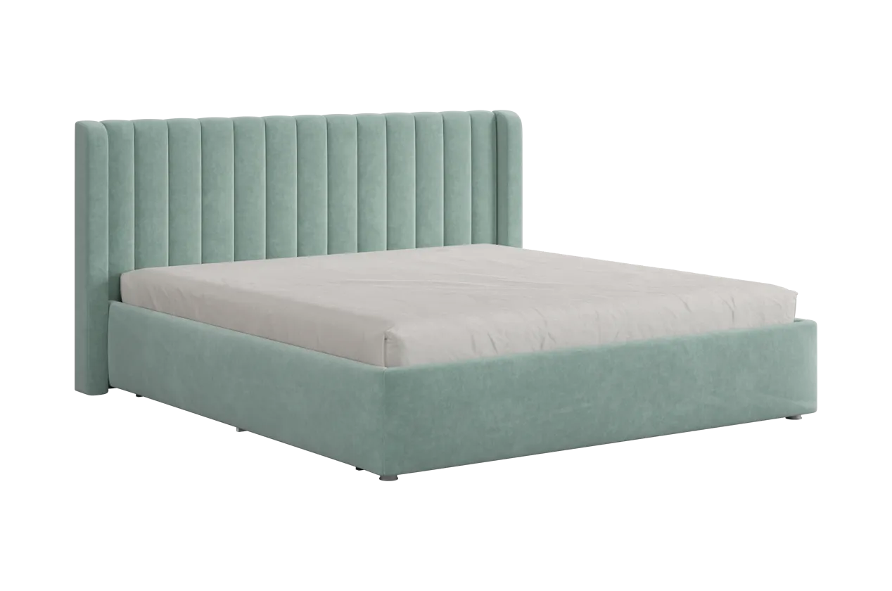 Кровать (каркас) Ева 180х200 см мята (велюр) в Челябинске - chelyabinsk.mebel-tymen.ru | фото