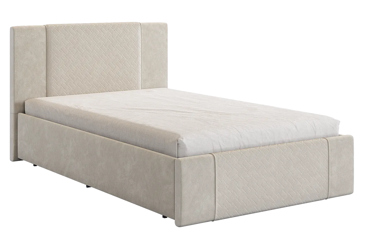 Кровать с основанием Хлоя 120х200 см крем (велюр) в Челябинске - chelyabinsk.mebel-tymen.ru | фото