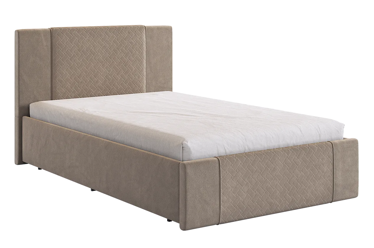 Кровать с основанием Хлоя 120х200 см латте (велюр) в Челябинске - chelyabinsk.mebel-tymen.ru | фото