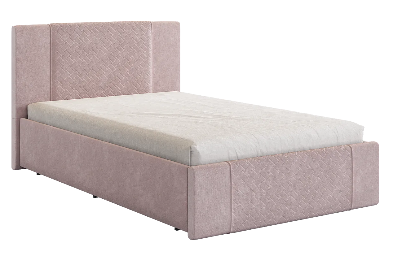 Кровать с основанием Хлоя 120х200 см нежно-розовый (велюр) в Челябинске - chelyabinsk.mebel-tymen.ru | фото
