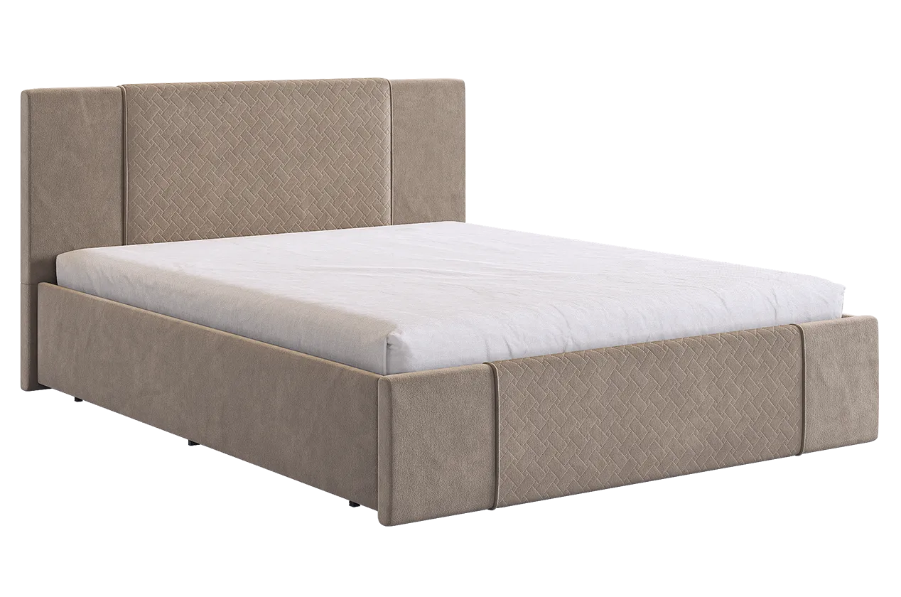 Кровать с основанием Хлоя 160х200 см латте (велюр) в Челябинске - chelyabinsk.mebel-tymen.ru | фото