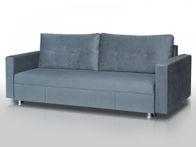 Диван Комфорт с прямыми подлокотниками серый в Челябинске - chelyabinsk.mebel-tymen.ru | фото