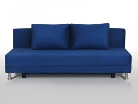 Диван Комфорт Лайт без подлокотников 2 подушки синий в Челябинске - chelyabinsk.mebel-tymen.ru | фото