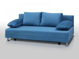 Диван Комфорт без подлокотников 4 подушки микровелюр голубой в Челябинске - chelyabinsk.mebel-tymen.ru | фото