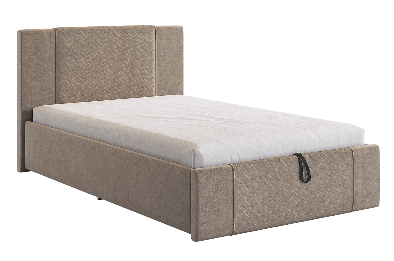 Кровать с подъемным механизмом Хлоя 120х200 см латте (велюр) в Челябинске - chelyabinsk.mebel-tymen.ru | фото