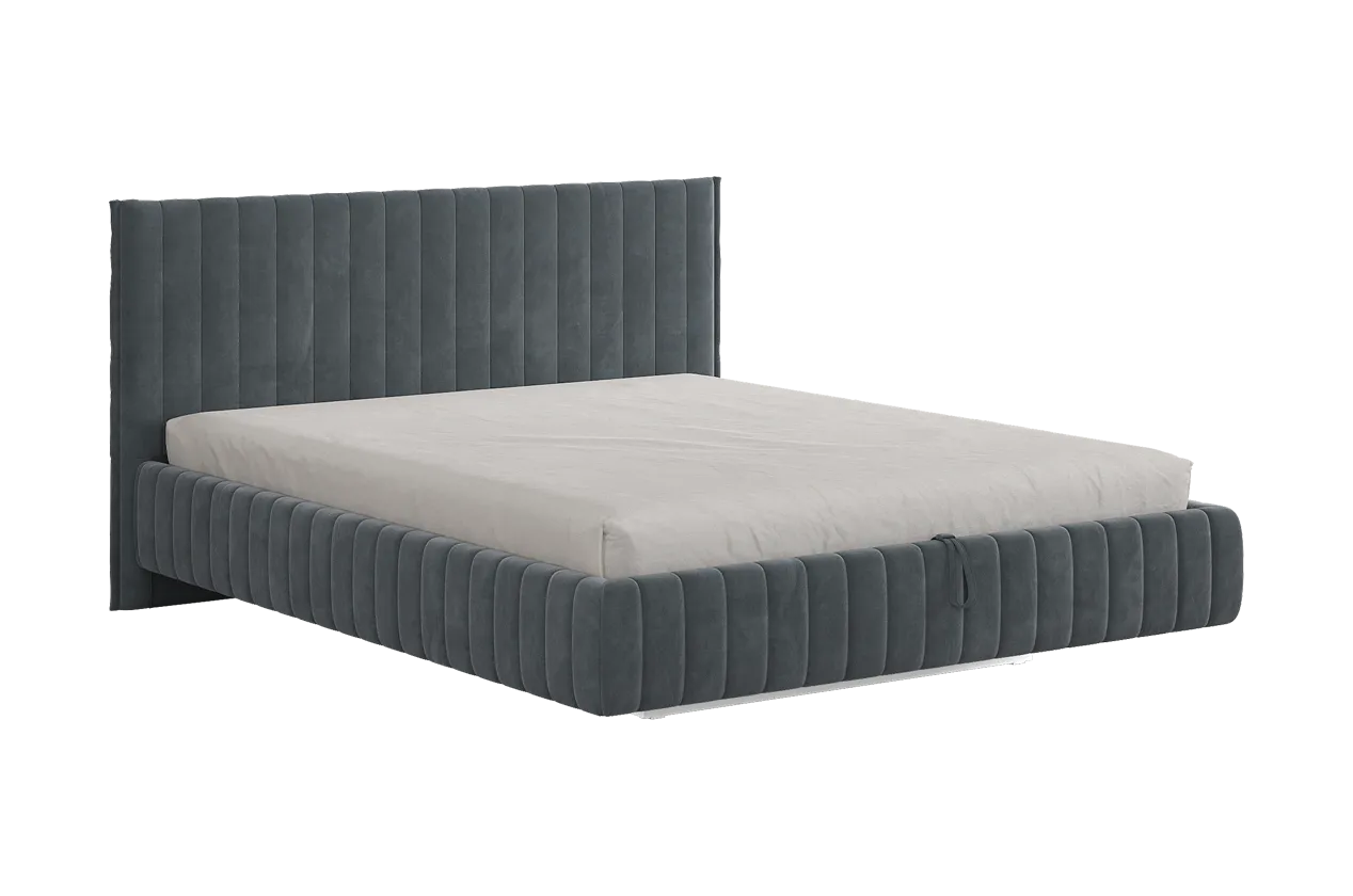 Кровать с подъемным механизмом Твикс 180х200 см графит (велюр) в Челябинске - chelyabinsk.mebel-tymen.ru | фото