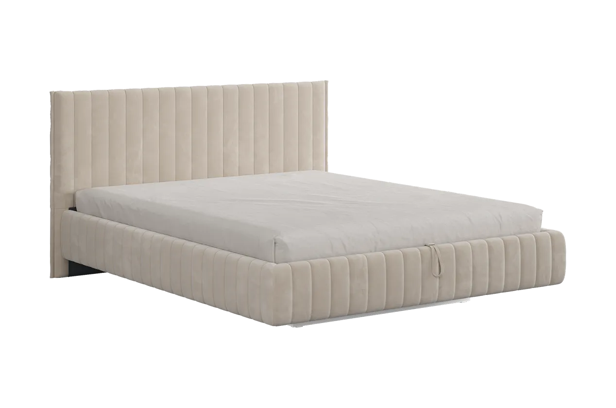 Кровать с подъемным механизмом Твикс 180х200 см крем (велюр) в Челябинске - chelyabinsk.mebel-tymen.ru | фото