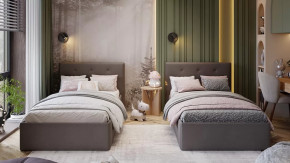 Кровать «Тейлор»  Велюр Neo Серый в Челябинске - chelyabinsk.mebel-tymen.ru | фото