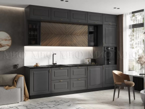Кухня Престиж 3,0м Компоновка №2 (Графит/Графит софт/Прайм орех) в Челябинске - chelyabinsk.mebel-tymen.ru | фото