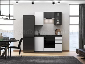 Кухня Техно-6 1,5м (Графит/Белый снег софт/Графит софт) в Челябинске - chelyabinsk.mebel-tymen.ru | фото