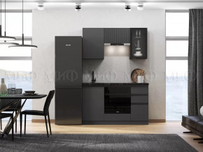 Кухня Техно-6 1,5м (Графит/Графит софт) в Челябинске - chelyabinsk.mebel-tymen.ru | фото