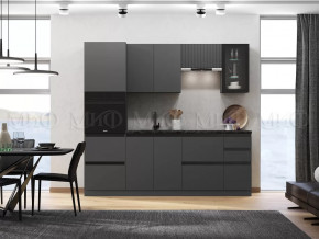 Кухня Техно-6 2,4м (Графит/Графит софт) в Челябинске - chelyabinsk.mebel-tymen.ru | фото