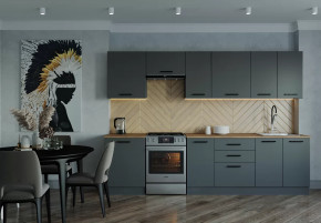 Кухонный гарнитур Антрацит-3000 столешница 26 мм в Челябинске - chelyabinsk.mebel-tymen.ru | фото