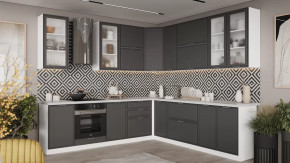 Кухонный гарнитур «Белладжио» №13 Белый, Софт графит в Челябинске - chelyabinsk.mebel-tymen.ru | фото