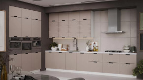 Кухонный гарнитур «Гренада» №7 Белый, Холст латте в Челябинске - chelyabinsk.mebel-tymen.ru | фото