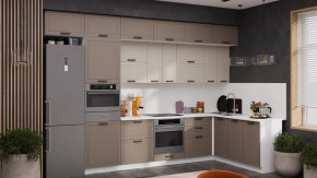 Кухонный гарнитур «Лорас» №4 Белый, Холст брюле, Холст латте в Челябинске - chelyabinsk.mebel-tymen.ru | фото