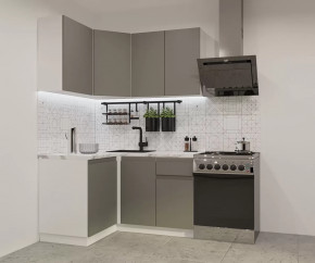 Кухонный угловой гарнитур арт.2, 1200x1400 мм, Лайн/Обсидиан в Челябинске - chelyabinsk.mebel-tymen.ru | фото