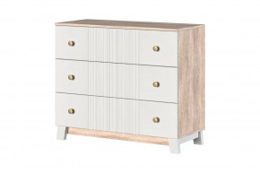 Ланзетти Комод 3 ящика Дуб Торонто/Жемчуг в Челябинске - chelyabinsk.mebel-tymen.ru | фото