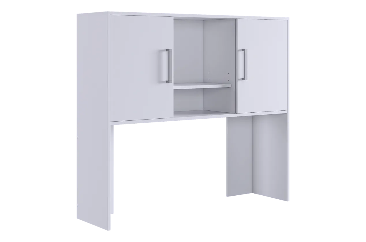 Надстройка стола компьютерного 1200 Лайт-2 белый/белый в Челябинске - chelyabinsk.mebel-tymen.ru | фото