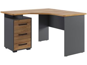 Стол компьютерный 1200 угловой Лайт-2 графит/дуб крафт золотой в Челябинске - chelyabinsk.mebel-tymen.ru | фото