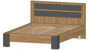 Ленора Кровать 1400 Дуб вотан/Графит в Челябинске - chelyabinsk.mebel-tymen.ru | фото