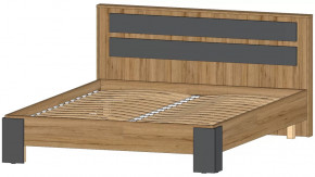 Ленора Кровать 1600 Дуб вотан/Графит в Челябинске - chelyabinsk.mebel-tymen.ru | фото