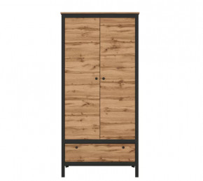 LOFT шкаф SZF2D1S (Дуб вотан/Черный) в Челябинске - chelyabinsk.mebel-tymen.ru | фото