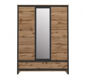 LOFT шкаф SZF3D2S (Дуб вотан/ Черный) в Челябинске - chelyabinsk.mebel-tymen.ru | фото