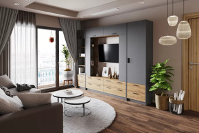 Модульная гостиная Оттавия Антрацит в Челябинске - chelyabinsk.mebel-tymen.ru | фото