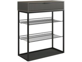 Обувница Вельвет графит/графит матовый/черный муар в Челябинске - chelyabinsk.mebel-tymen.ru | фото