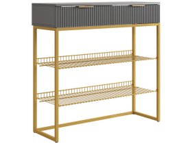 Обувница Классная 1 графит/графит матовый/золото в Челябинске - chelyabinsk.mebel-tymen.ru | фото