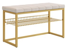 Обувница Классная 2 золото/крем (велюр) в Челябинске - chelyabinsk.mebel-tymen.ru | фото