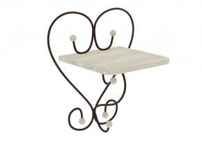 Полка настенная Милсон белая-металл коричневый в Челябинске - chelyabinsk.mebel-tymen.ru | фото