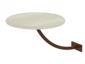 Полка прикроватная круглая Милсон белая-металл коричневый в Челябинске - chelyabinsk.mebel-tymen.ru | фото