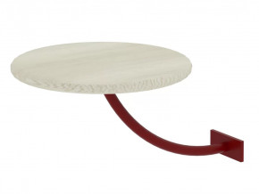 Полка прикроватная круглая Милсон белая-металл красный в Челябинске - chelyabinsk.mebel-tymen.ru | фото