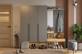 Прихожая Баско К11 графит/дуб крафт золотой в Челябинске - chelyabinsk.mebel-tymen.ru | фото