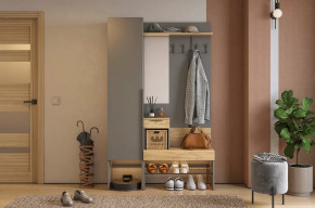 Прихожая Баско К3 графит/дуб крафт золотой в Челябинске - chelyabinsk.mebel-tymen.ru | фото